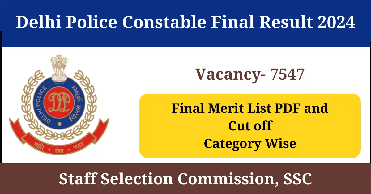 Delhi Police Constable Final Result Out Cut Off Result Merit