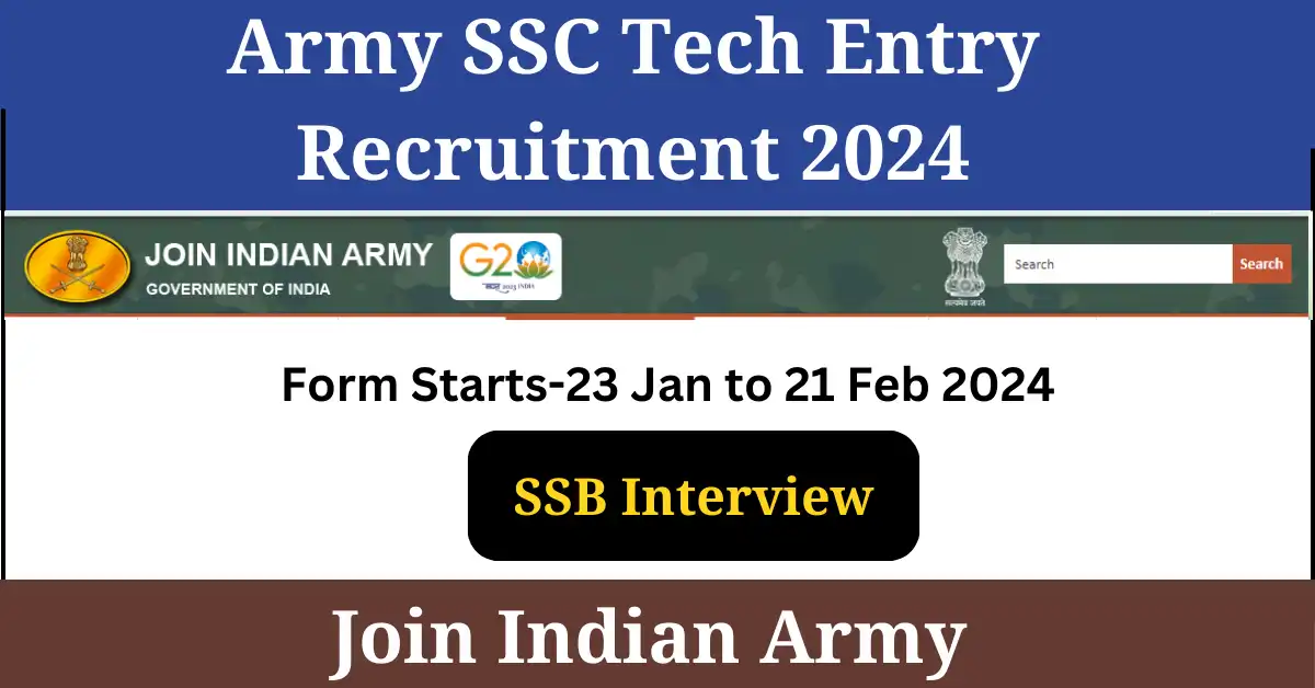 Army SSC Tech Entry Recruitment 2024