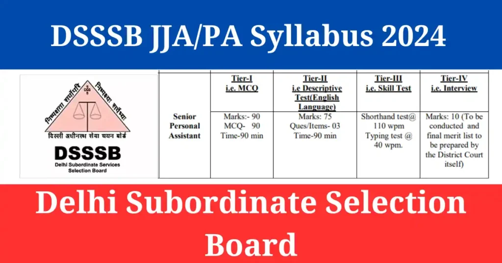 DSSSB JJA PA Syllabus 2024