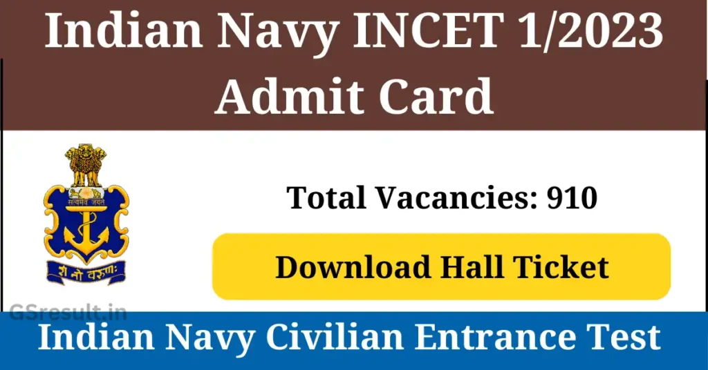 Navy INCET 1/2023 Admit Card 2024