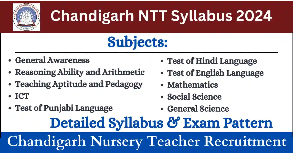 Chandigarh NTT Syllabus 2024 Exam Pattern GS Result   Chandigarh NTT Syllabus 2024.webp