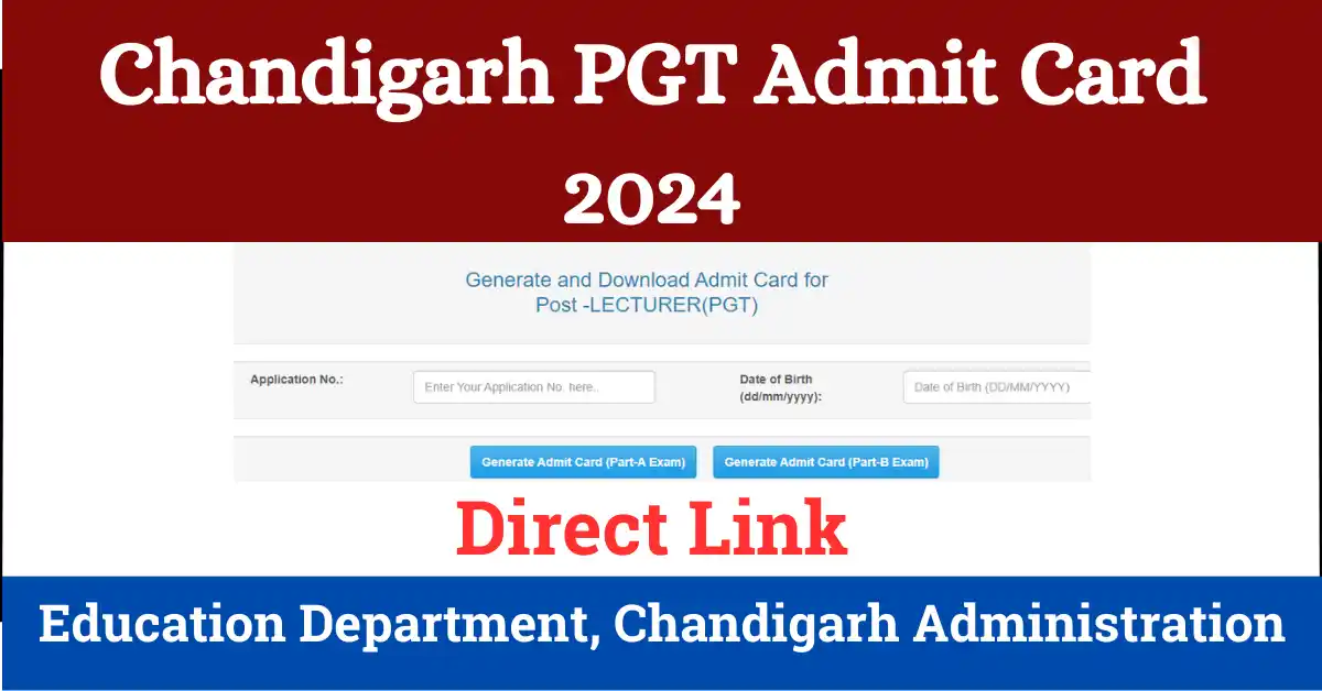 Chandigarh PGT Admit Card 2024