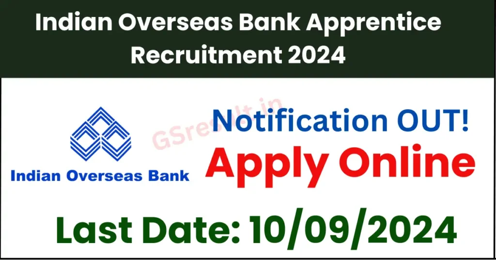 Indian Overseas Bank Apprentice Recruitment 2024