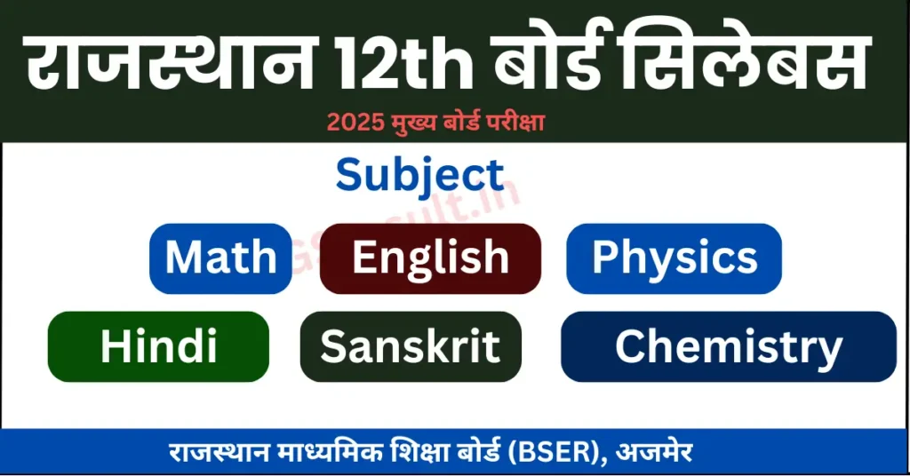 Rajasthan BSER 12th Board Syllabus 2024-25