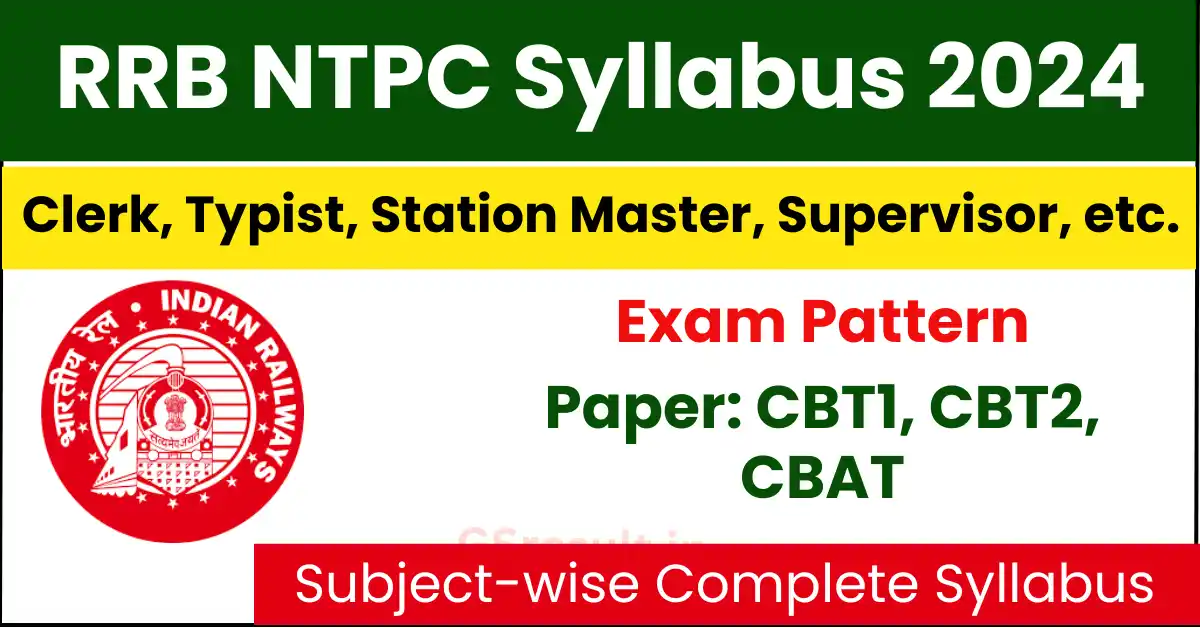 RRB NTPC Syllabus 2024