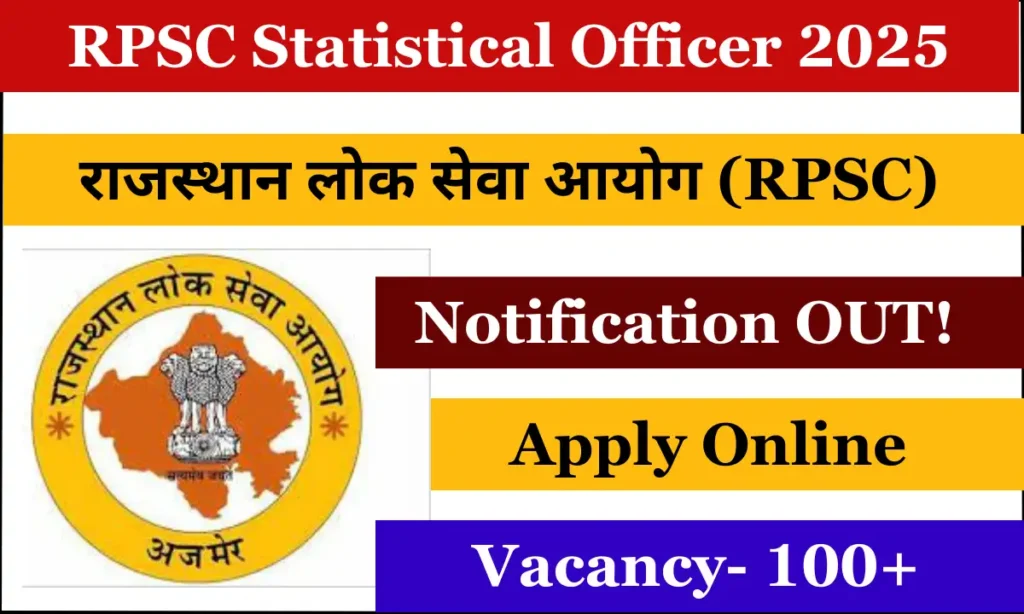 RPSC Statistical Officer Recruitment 2025
