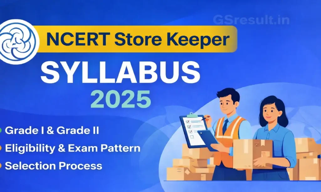 NCERT Store Keeper Syllabus