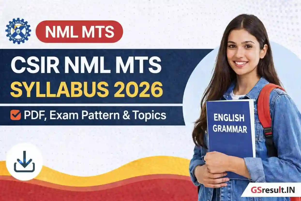 CSIR NML MTS Syllabus 2026